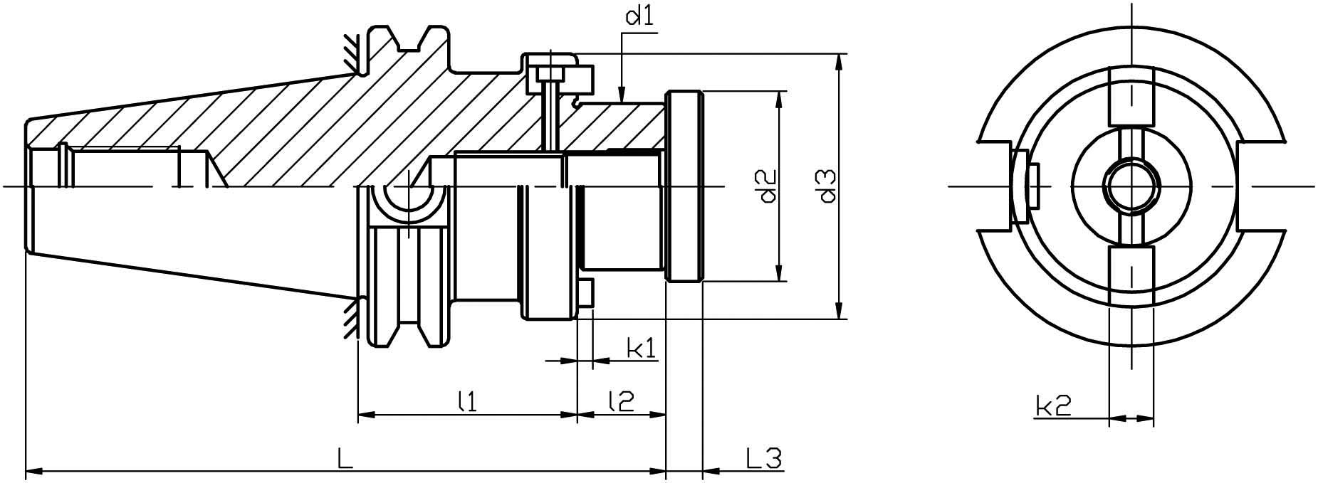 P182 Cat平台铣刀柄-Model